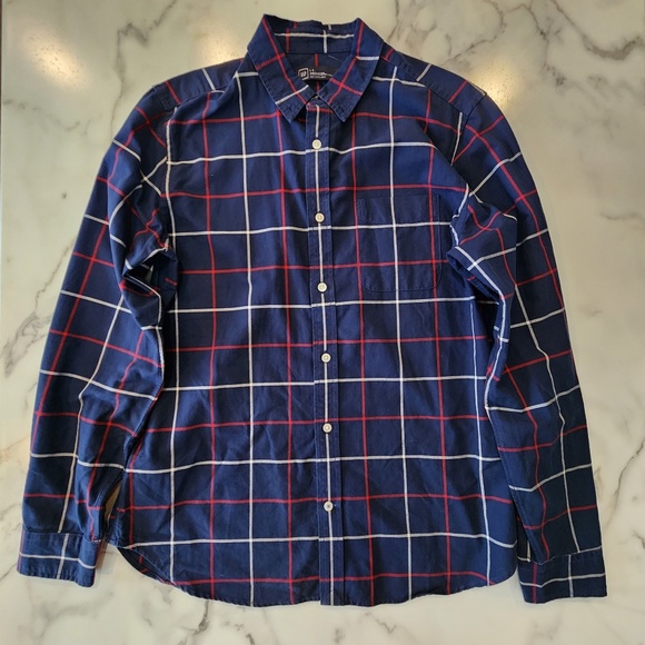 Navy Plaid Shirt - Picture 1 of 3